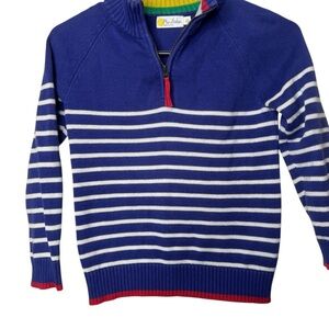 Mini Boden Blue and White Striped Sweater (Size (7/8)